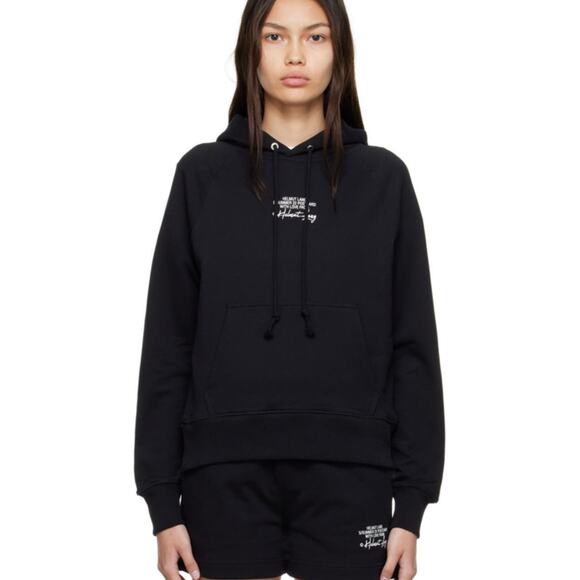 Helmut Lang Women's Helmut Lang Black Summer 2022 Postcard Hoodie Sz L - Picture 1 of 7